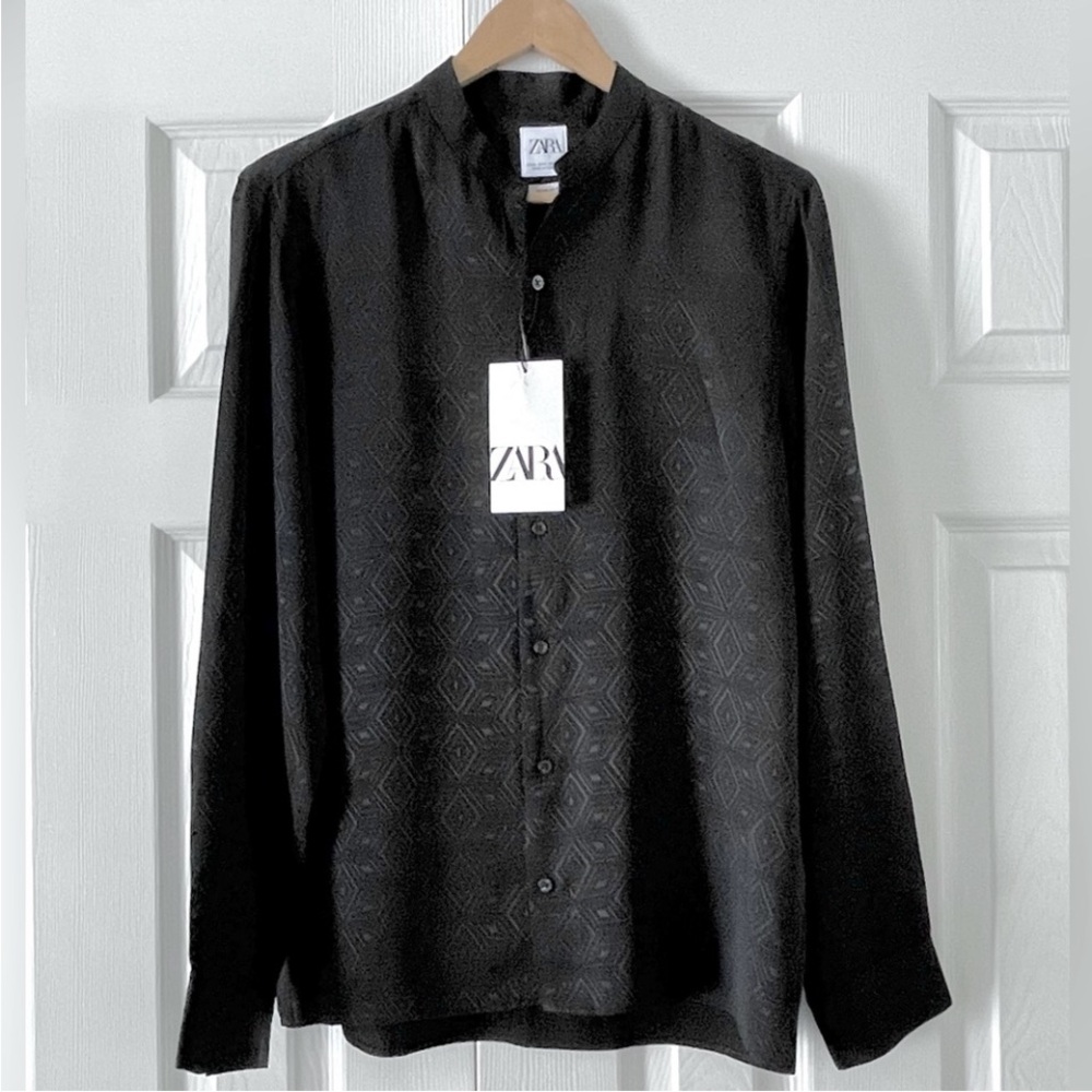 NWT Zara Printed Button Up Blouse Size S